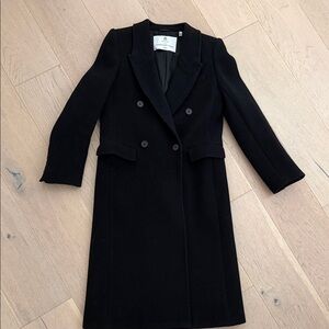 Aritzia Black Double-Breasted Trench Coat